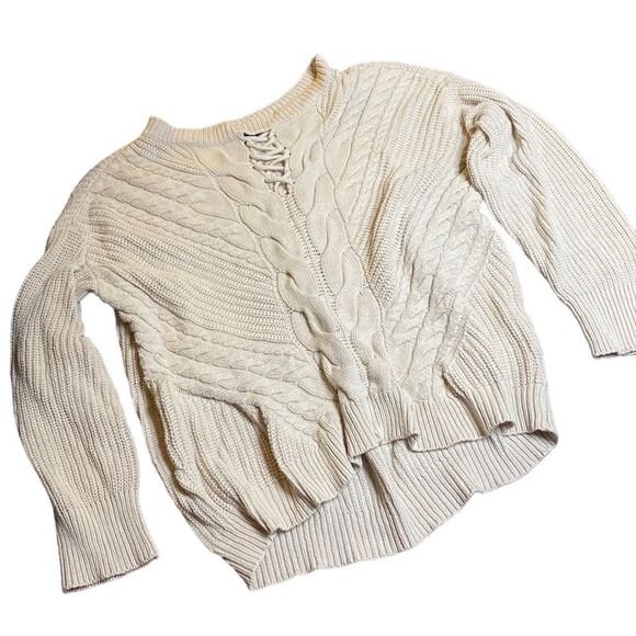 A.N.A Cable Knit Lattice Fisherman Sweater - Picture 1 of 9